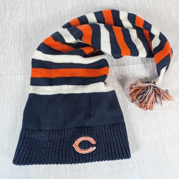 Reebok NFL Team Apparel Chicago Bears Beanie Hat Unisex Blue Long Tail - Picture 1 of 4